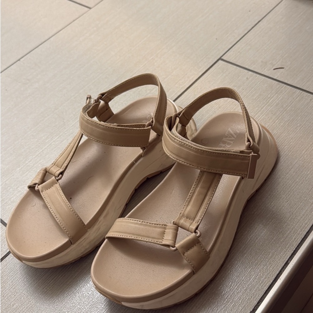 Zara Beige Strap Sandals
